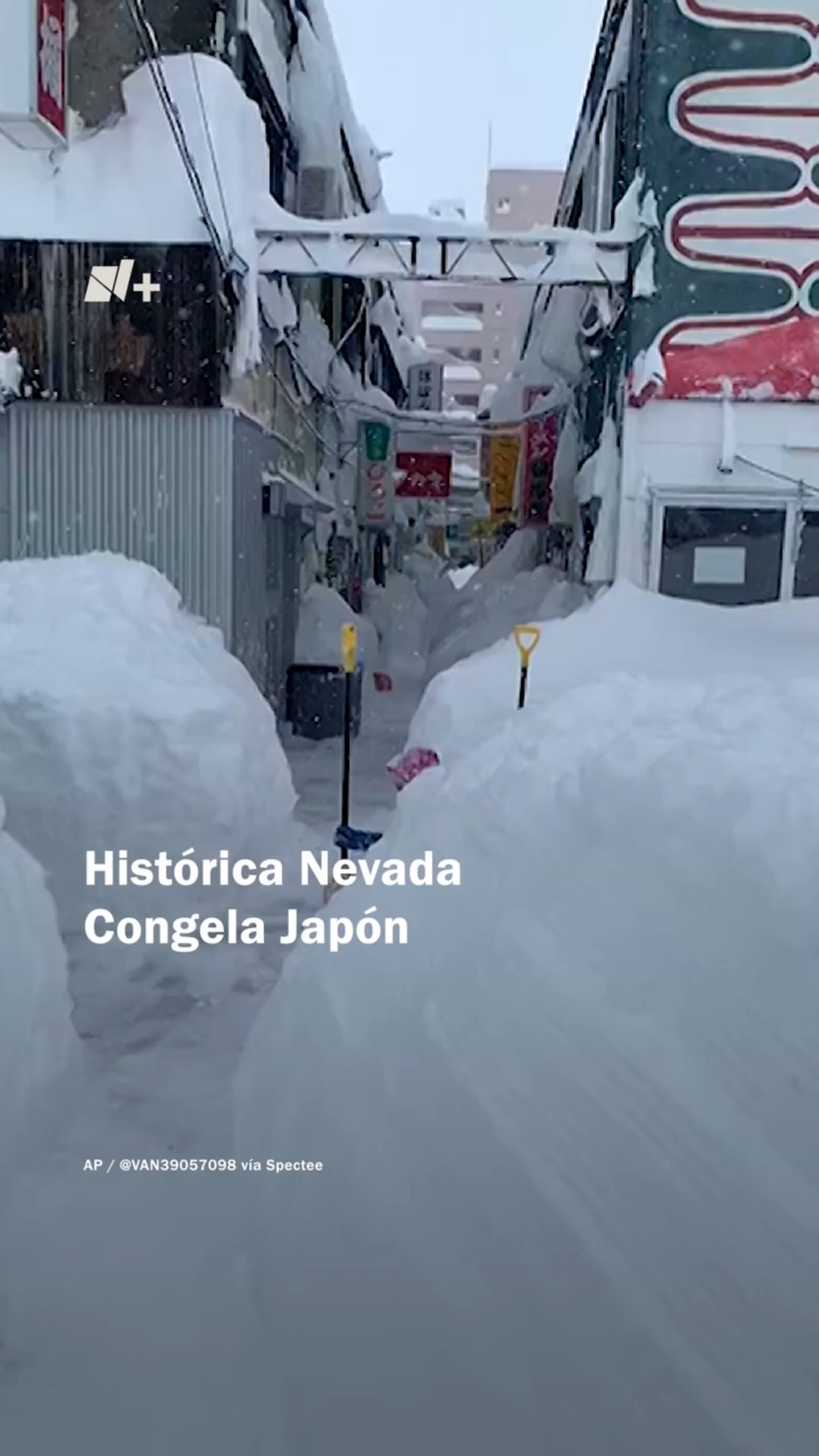 Masa de aire frío provoca nevada histórica que congela Hokkaido #nmas #shorts #japon