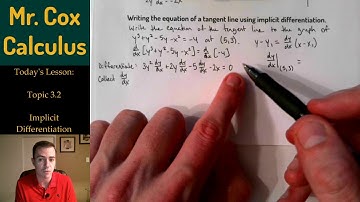 Topic 3.2: Writing the equation of a tangent line using implicit differentiation