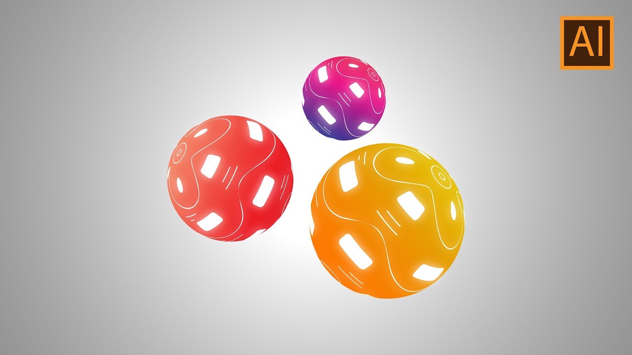 Circle Neon Glowing Design Tutorial / Using 3D Revolve Effect in illustrator CC 2017-No CorelDraw 🎨