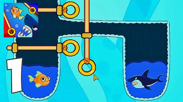 Save The Fish - Gameplay Walkthrough Part 1 - Level 1-21 (Android, iOS) Pull the Pin Game