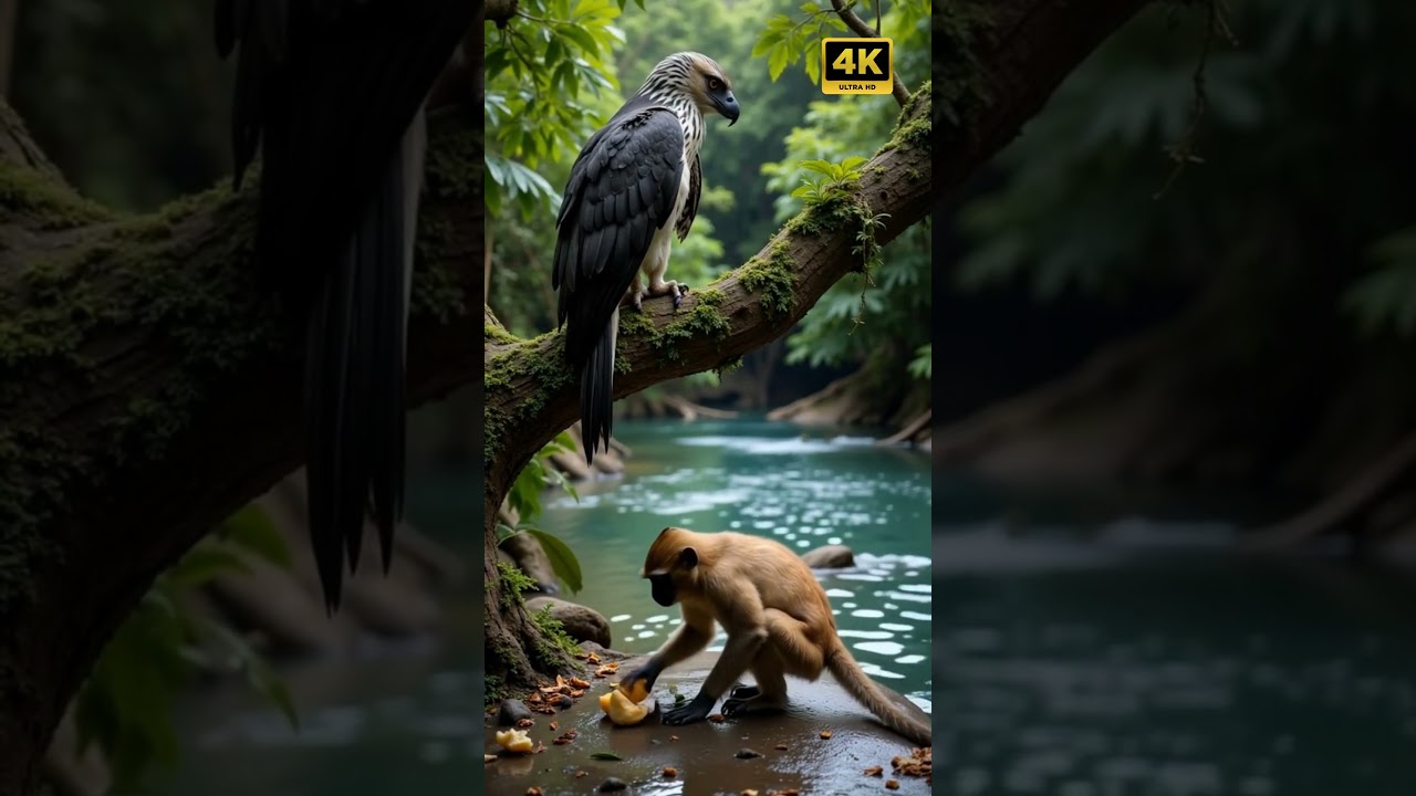 Harpy Eagle Standoff! Monkey Offers Fruit in Amazon Jungle | Wildlife Moments 