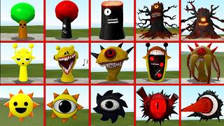 ALL SPRUNKI SIMON FAMILY VS SPRUNKI BLACK SUN VS SPRUNKI SKY HORROR GIANT BATTLE COMPARISON GMOD