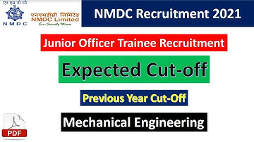 #NMDC Junior officer trainee expected cut off | nmdc jot mechanical expected cut off