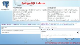 PostgreSQL Indexes | PK & Unique key comparison | Performance tuning with Index | Index Explain