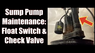 Sump Pump Maintenance: Testing, Replacing the Check Valve, Adjusting the Float Switch