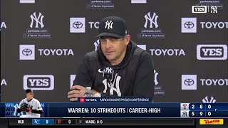 Aaron Boone on Will Warren's outing vs. Texas