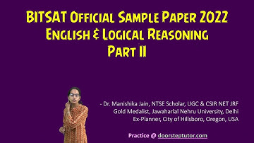 BITSAT Official Sample Paper 2022 Solutions: English & Logical Reasoning Part II