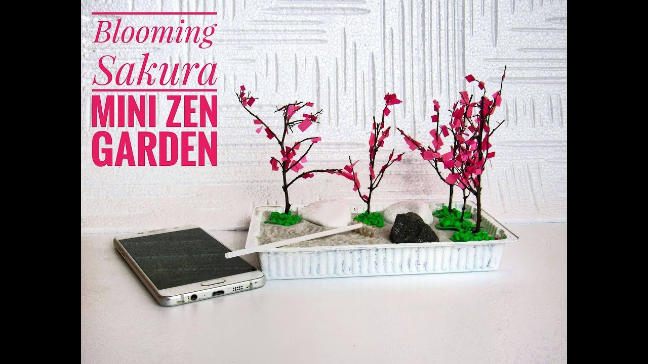 How To Make Mini Blooming Sakura Zen Garden Diy Stress Relieving