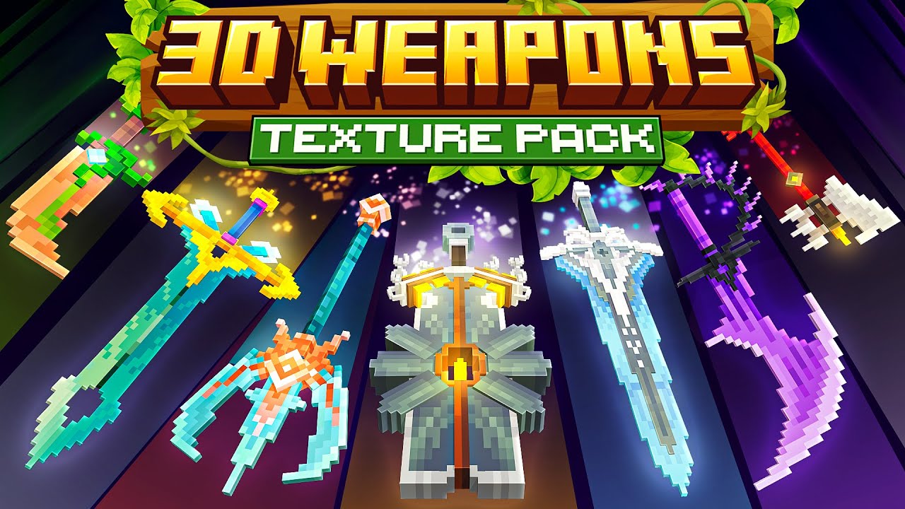 3D Weapons Texture Pack - Minecraft Marketplace Trailer