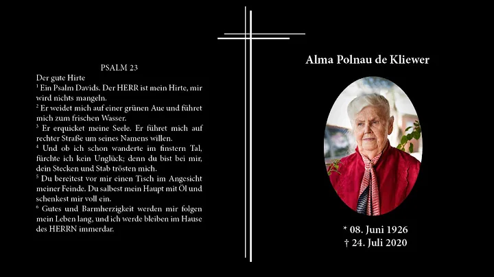 Abschiedsfeier von Alma Polnau de Kliewer