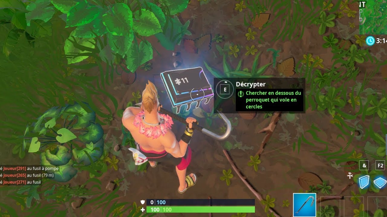 Chercher En Dessous Du Perroquet Qui Vole En Cercles Emplacement Sur Fortnite Youtube