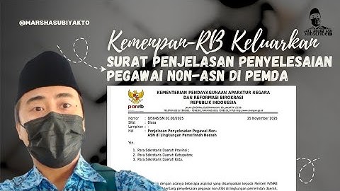 🔴 SURAT PENJELASAN PENYELESAIAN PEGAWAI NON-ASN DI PEMDA DARI KEMENPAN-RB 📢