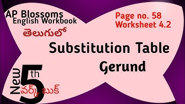 Substitution Table Gerund in Telugu I AP new 5th Class English Workbook