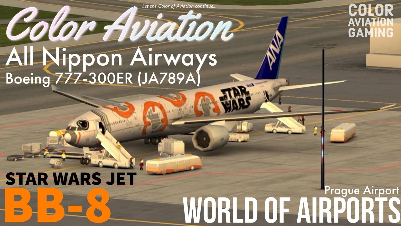 World Of Airports Ana Star Wars Jets 8 Boeing 777 300er Ja7a At Prague Airport Updated Gameplay Youtube