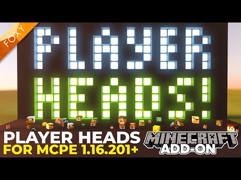 Thumbnail For PLAYER HEADS for MCPE 1.16.201+ | Add-on | Minecraft Bedrock Edition Tutorial