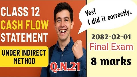 2082/02/01 || Class 12 Account Final Exam Q.N. 21 Cash Flow Statement Under Indirect Method Solution