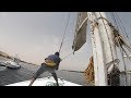 Felucca sailing on Aswan Nile Egypt