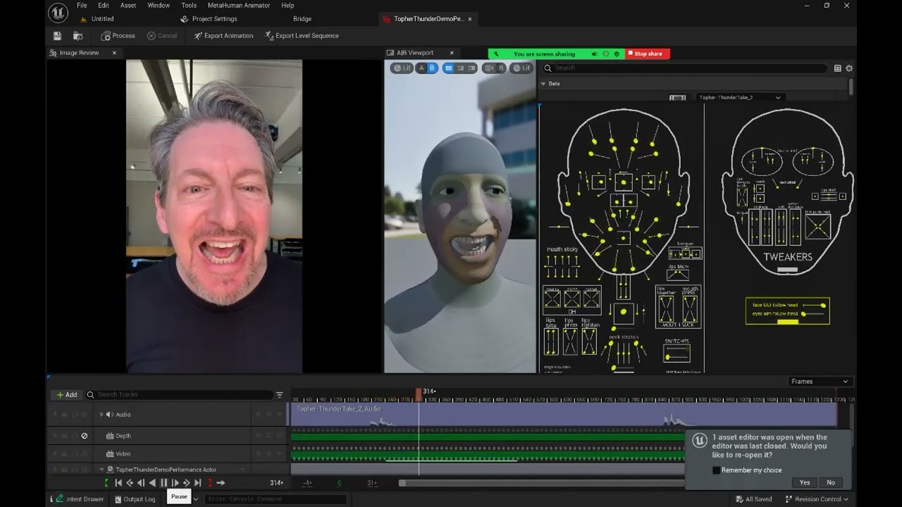 MADTech Demo: Face Mocap Editing with Metahuman Controlboard