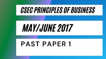 CSEC Principles of Business May/June 2017 past paper 1/Multiple Choice
