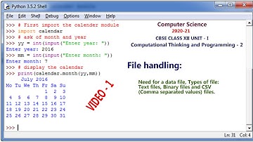 Python File Handling|Computational Thinking and Pragrmming -2| Computer Science class XII |Video - I