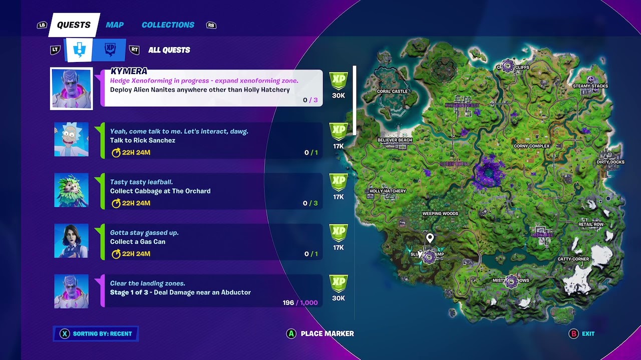 Deploy Alien Nanites anywhere other than Holly Hatchery Kymera epic challenge quest week 6