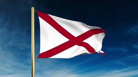 4K alabama flag slider style. Waving in the win with cloud background animation Stock video