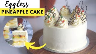 Indian Bakery Style Juicy Eggless Pineapple Cake recipe | Eggless Pineapple Pastry