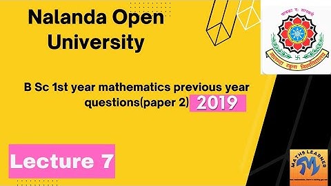 NOU BSc mathematics part 1 previous year questions (paper 2)