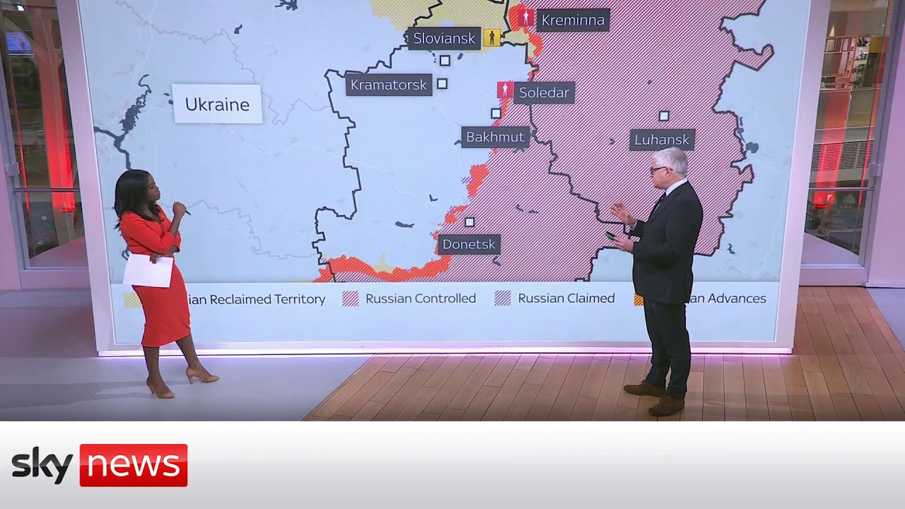 Film backdrop image for Ukraine War: Russia trying to encircle Bakhmut but Ukrainians 'defending extremely well' (2023)