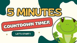 FROG COUNTDOWN ! 5:00 🐸 timer from 5 minutes to zero in minutes and seconds / 300"' - 0