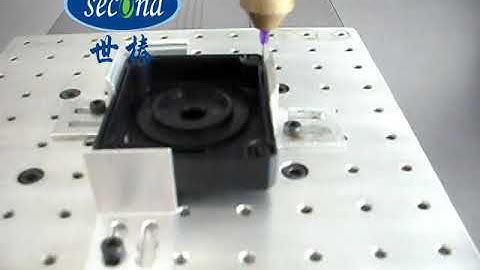 Automated benchtop dispensing robot system mix dispense pre determine two component liquid on a prod