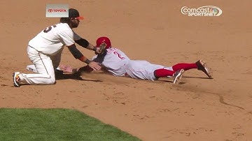 CIN@SF: The Giants challenge a safe call in the 9th