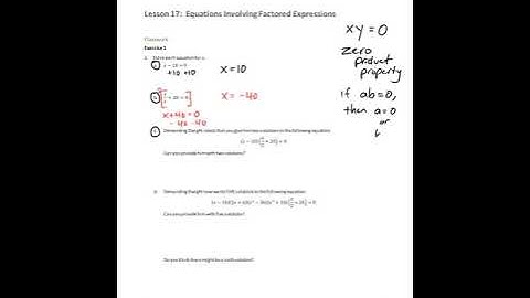 Algebra  - Module 1, Lesson 17