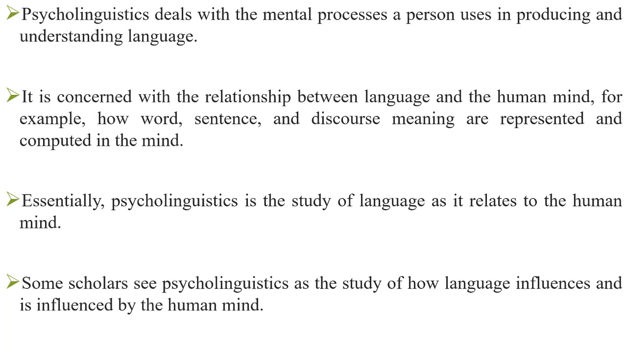 Psycholinguistics - Lesson 1 - An Introduction