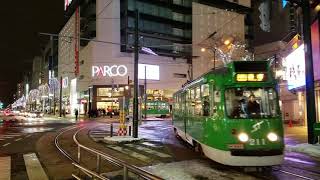2019 札幌市の路面電車 ｜ 札幌パルコ・札幌三越前の交差点