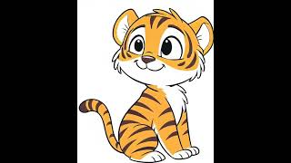 Adorable Tiger Baby's Epic Backflip Fail! 🐯😹 #AnimationMagic🐅 #tiger #animals #funny #lion #cute