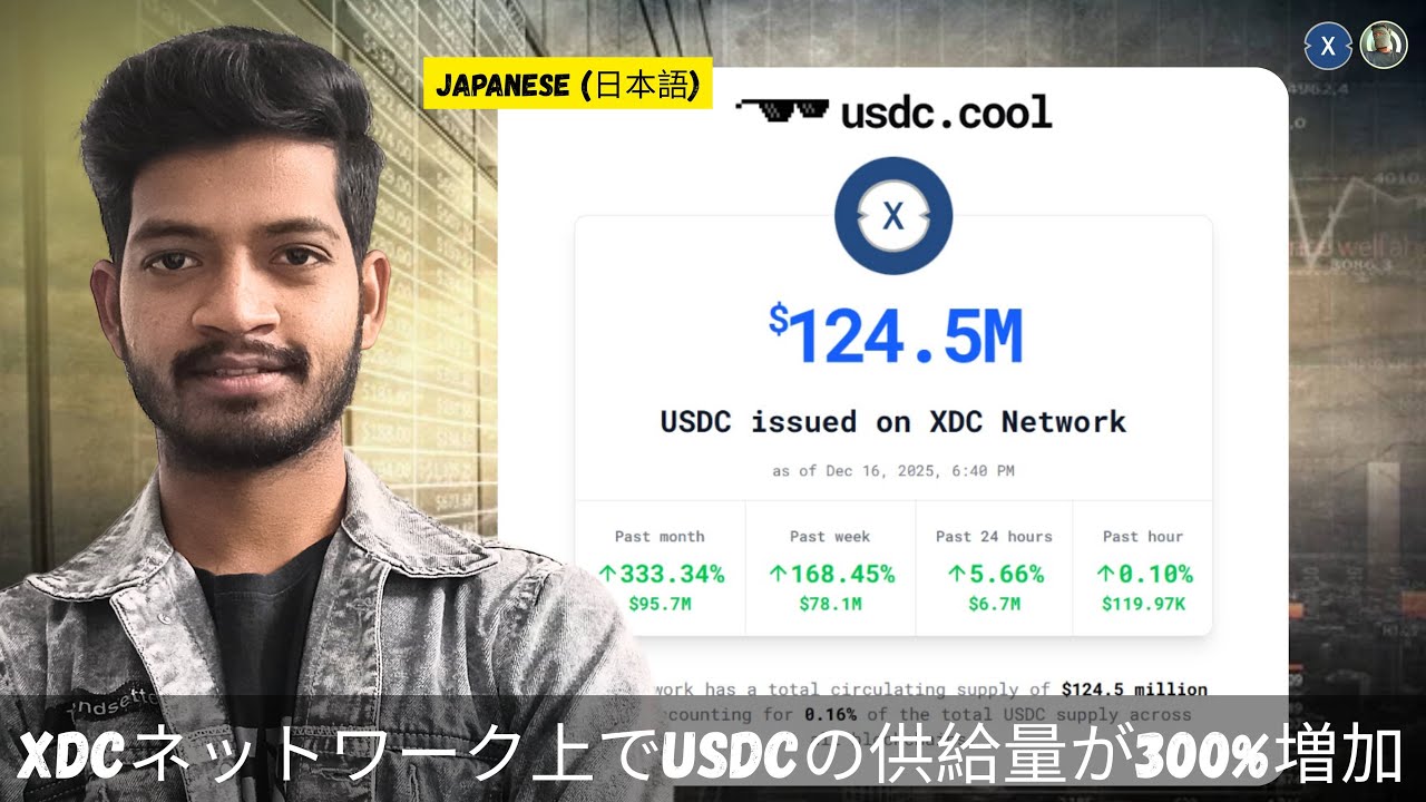 USDCがXDCネットワークで1億2,400万ドルを突破｜この成長の理由とは？