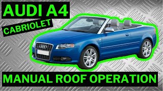 AUDI A4 B6/B7 CABRIOLET - Manual Convertible Roof Operation How To Emergency Open/Close Stuck Roof screenshot 5