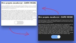 Aprendendo a Criando Efeitos DARK MODE com HTML, CSS e JavaScript