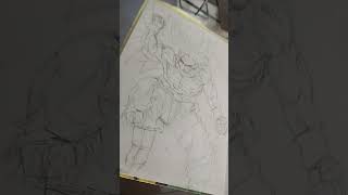 dibujo de Goku super sayain 3 le reto a mervil art que lo haga