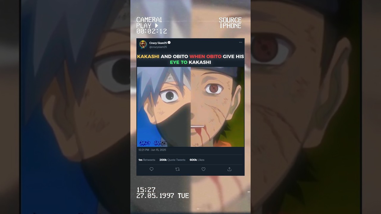 Moment When Obito Give His Sharingan to Kakashi..🥺