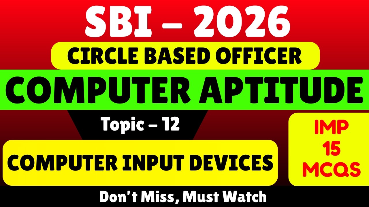 Sbi Computer Computer Input Devices MCQS | SBI CBO Computer Aptitude PDF Note 2026 ...