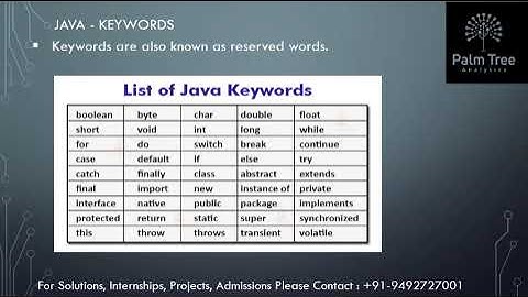 Java-05. Operators and Keywords