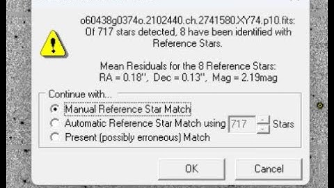 Reference Star Match Error (Solved!) | Astrometrica | Data Reduction Issue | Internet Settings