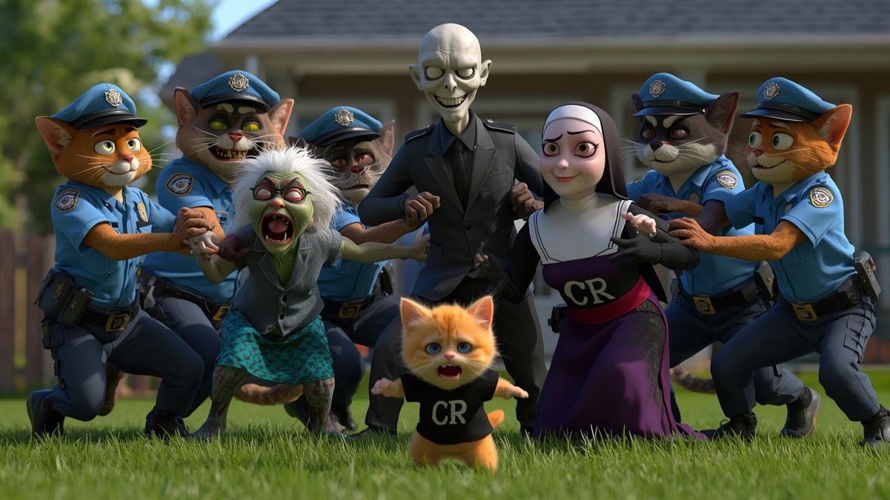 OMG! ZOMBIE GRANNY BREAKS INTO KITTEN’S HOUSE..BUT THE POLICE WATCHING THEM
