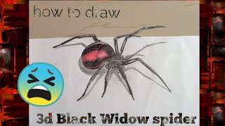 How to draw a 3d black widow spider