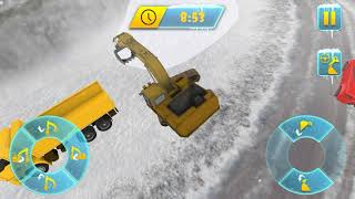 Snow Driving Rescue Plow Excavator Crane Operator | Level 5 | Android Gameplay screenshot 5
