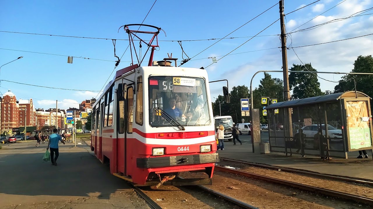 Трамвай, маршрут №58 ЛМ-99К б.0444 (23.06.2023) Санкт-Петербург - YouTube