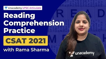 CSAT 2021 - Reading Comprehension Practice for UPSC | By Rama Sharma
