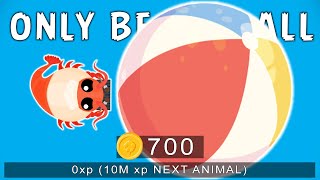 NEW ONLY BEACHBALL CHALLENGE in MOPE.IO // 0 XP TO 10 MIL XP with BEACHBALL ONLY